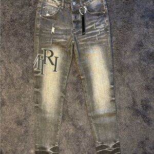 AMIRI Black and Gray Skinny Jeans